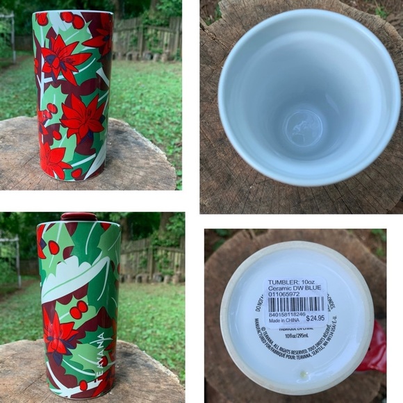 Set of 2 Teavana poinsettia tumble + angle infuser - Picture 8 of 13